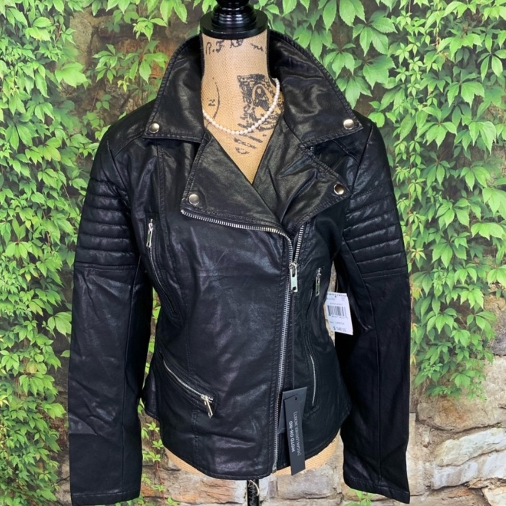😎BLANKNYC Vegan Leather Moto Jacket NWT